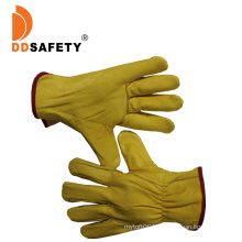 10" Yellow Cow Grain Leather Driving Gloves